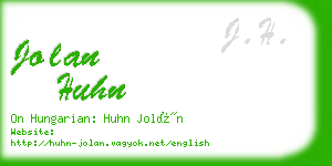 jolan huhn business card